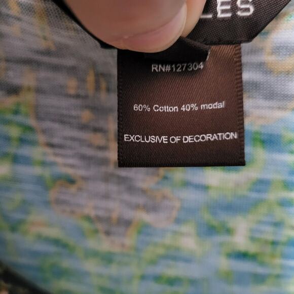 Multiples Long Sleeve India Inspired Front Tie Top - PXL - Picture 5 of 6